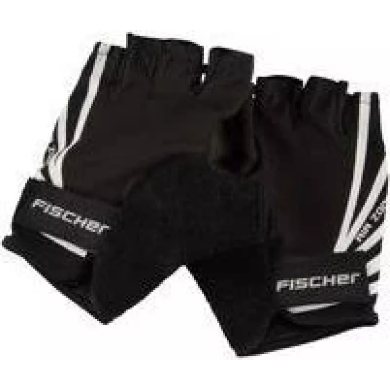 FISCHER Cycling Gloves Sport dviračių pirštinės, dydis S/M, paminkštintas delnas, pralaidus viršus, užsegimas su kabliukais ir kilpomis, unisex, be pirštų 86313
