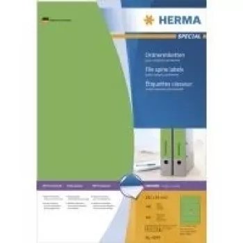 HERMA SuperPrint dokumentų segtuvų etiketės žalios 61 x 192 mm, 400 etikečių (100 lapų x 4) 4299