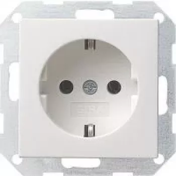 Gira System 55 Schuko elektros lizdas, grynai balta satino matinė, 16 A, įleidžiamas 018827