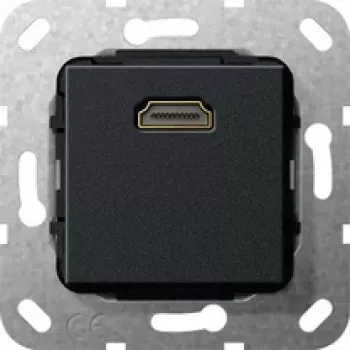 Gira HDMI sieninis įvadas 2.0a+ HDR, 1 lizdas, matinis juodas 567010