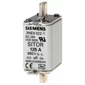 Siemens NH saugiklis 160 A, dydis 00, gG, 500 V AC/250 V DC, peilio kontaktai, priekinis indikatorius 3NE8 024-1