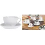 Esmeyer BISTRO pieno kavos puodelių rinkinys, 6 vnt., baltas porcelianas, apvali rankenėlė, 76 mm aukščio, 220 ml 433-254