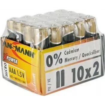 ANSMANN X-POWER Micro AAA šarminės baterijos 1,5 V - 20 vnt. paketas 5015671