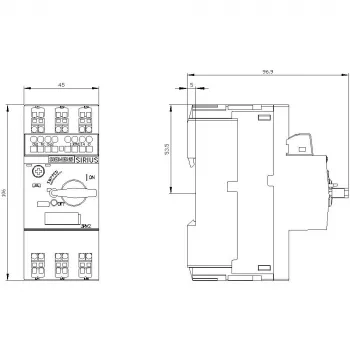 SIEMENS SIRIUS 3RV2011-1HA25 variklio starterio apsauginis jungiklis, 5,5-8 A, 3 polių, varžtiniai gnybtai