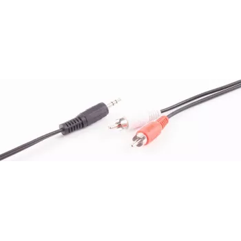 SHIVERPEAKS BASIC-S garso kabelis, 2x RCA male į 3,5 mm jack male, 5,0 m, stereo, juodas, Polybag BS30832-5