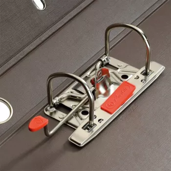 Herlitz maX.file A4 segtuvas su svirtiniu mechanizmu, 80 mm nugarėlė, polipropilenas, rudas, 10834851