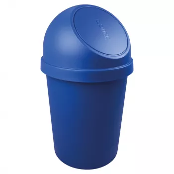 helit Apvali šiukšliadėžė su atidaromu dangčiu, 45 litrų, mėlyna, polipropilenas, Ø400 mm x H700 mm (H2401334)