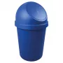 helit Apvali šiukšliadėžė su atidaromu dangčiu, 45 litrų, mėlyna, polipropilenas, Ø400 mm x H700 mm (H2401334)