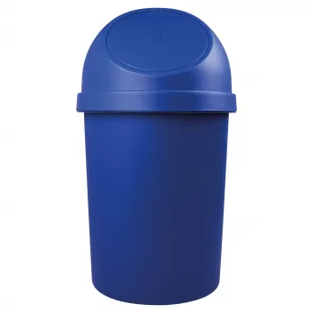 helit Apvali šiukšliadėžė su atidaromu dangčiu, 45 litrų, mėlyna, polipropilenas, Ø400 mm x H700 mm (H2401334)
