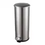 HELIT pedalinė šiukšliadėžė the zinc, 20 L, sidabrinė, nerūdijantis plienas, apvali, soft-close, pedalas H2406600