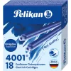 Pelikan 4001 GTP/18 karališkai mėlynos spalvos didelės talpos rašalo kasetės, 18 vnt. 300735