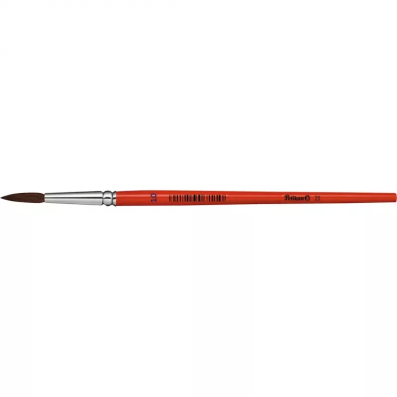 Pelikan Sorte 23 apvalus teptukas, dydis 10, poniaus plaukai, oranžinio lako medinė rankena 711077