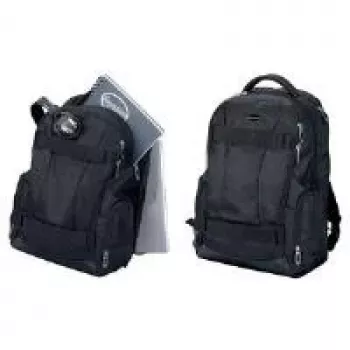 LIGHTPAK Fanactic 20L poliesterio nešiojamojo kompiuterio kuprinė su šonine paminkštinta kišene su užtrauktuku, paminkštinta nugara ir petnešomis, kelios kišenės, juoda 24603