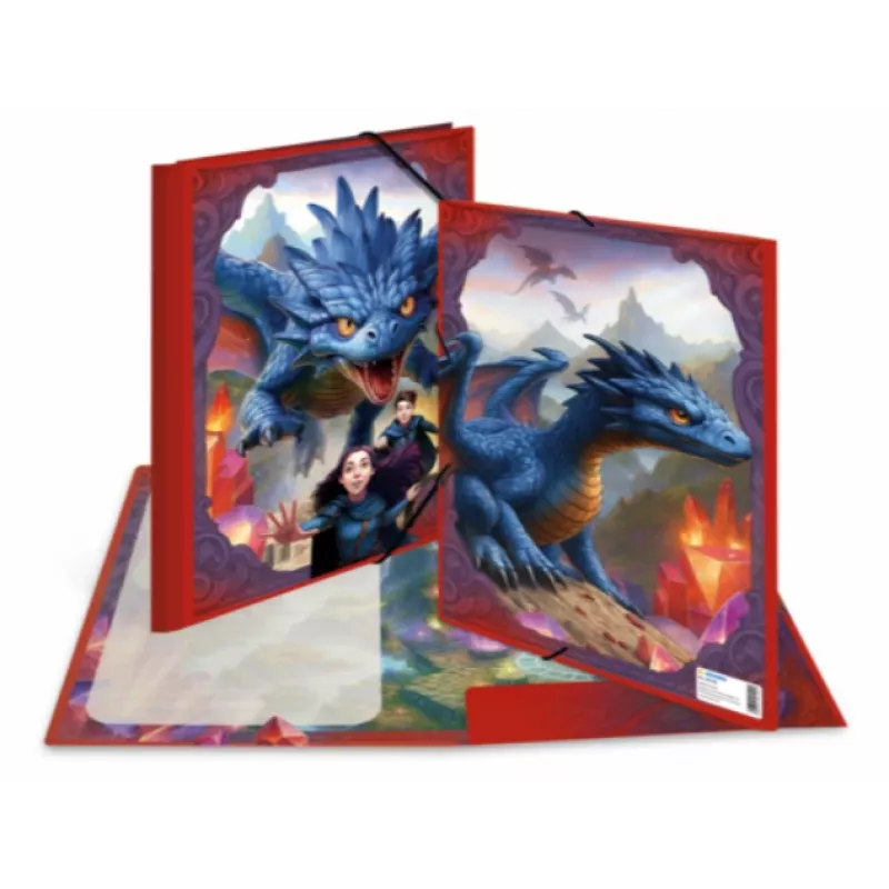 HERMA Dragon kampinis elastingas segtuvas A3 kartoninis su 3 vidiniais atvartais 20143