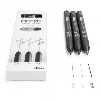 COPIC Multiliner Fineliner juodas 0,5 mm, 3 vnt. (22075633)