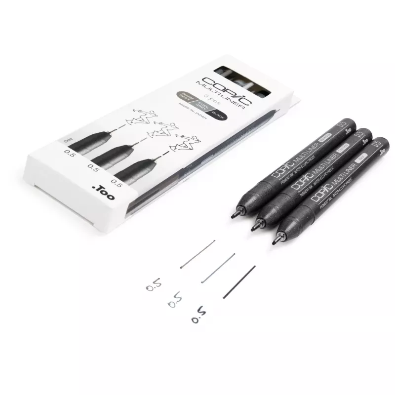 COPIC Multiliner Fineliner juodas 0,5 mm, 3 vnt. (22075633)