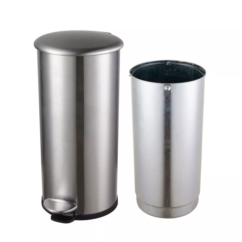 HELIT the zinc pedalų šiukšlių krepšys 12 L, sidabrinis, nerūdijantis plienas, apvalus, soft-close, H2406500