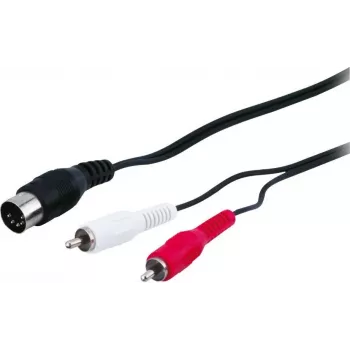 Wentronic AVK 114-150 1,5 m 5 kontaktų DIN į 2x RCA male garso kabelis – juodas, 50014