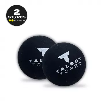 TALBOT torro skvošo kamuoliukas, juodas/geltonas, itin lėtas, dvigubas geltonas taškas - 1 vnt. (251107)