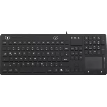 Renkforce IP68 Pramoninė USB Klaviatūra su Jutikliu Paviršiumi, Juoda (iM-IKB110-BK)