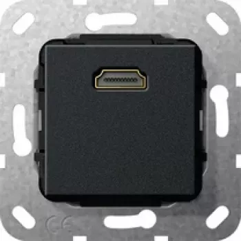 Gira System 55 HDMI įdėklas, 1 modulio, HDMI Type A female-to-female, juodas 566910