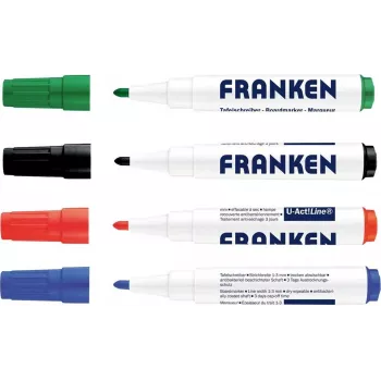 FRANKEN U-ACT! Line Whiteboard Marker, apvalus antgalis, 3 mm, įvairių spalvų, 1 vnt. Z1999