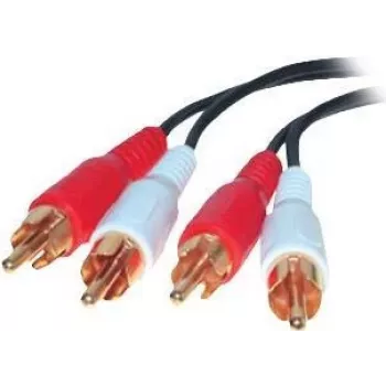 SHIVERPEAKS 2 x RCA Male to 2 x RCA Male garso kabelis, 0,5 m, auksuoti kontaktai, juodas BS40501