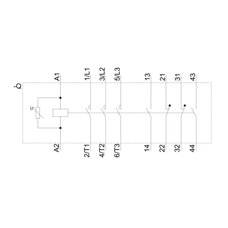 Siemens SIRIUS 3RT1064-6AP36 galios kontaktorius, 3 polių, 185 A, 220-240 V UC ritė