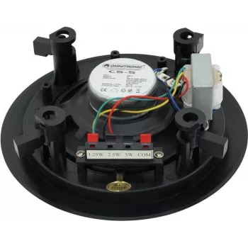 Omnitronic 80710211 100V linijos PA garsiakalbis 5W juodas viso diapazono sieninis IP44