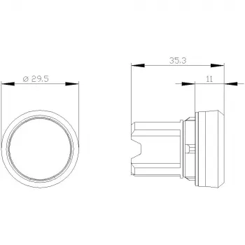 Siemens SIRIUS ACT mygtuko priekinis elementas, metalinis, aukšto blizgumo, pilkas (3SU1050-0AB80-0AA0)