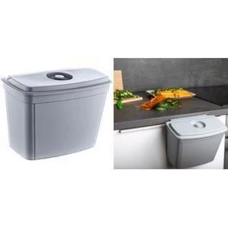 keeeper Milan 4L pakabinama virtuvės šiukšlių dėžė, Nordic Grey, su dangteliu, PP 1031213000000