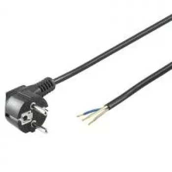 Wentronic Goobay kampuotas Schuko maitinimo kabelis, atviras galas, 3 m, juodas 96033