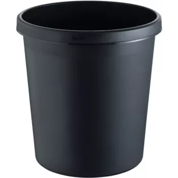 helit H6105895 apvali plastikinė šiukšliadėžė 18L, juoda, 31x32cm