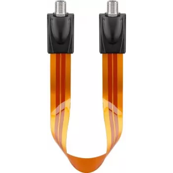 Wentronic Goobay SAT lango praėjimo kabelis, itin plokščias 0,3 mm, rudos-juodos spalvos, 0,3 m, F-female to F-female 67244