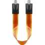 Wentronic Goobay SAT lango praėjimo kabelis, itin plokščias 0,3 mm, rudos-juodos spalvos, 0,3 m, F-female to F-female 67244