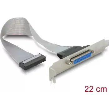 Delock 84300 prailginimo laikiklis su lygiagrečiuoju DB25 (moterišku) prievadu ir 26-pin IDC - 25 cm