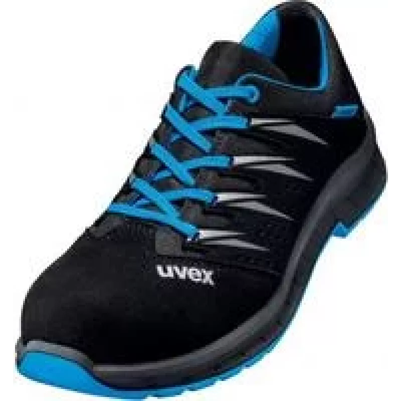 Uvex 69373 Unisex apsauginiai batai S1 P SRC, mikropluoštas, plieninė įtvaras, kompozitinė pirštų apsauga, juodi/mėlyni, 43 dydis 6937343