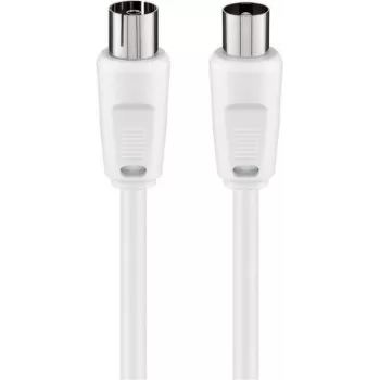 Wentronic Goobay antenos jungiamasis kabelis, 100% ekranuotas, baltas, 1,5 m - koaksialinis kištukas į koaksialinį lizdą (50717)