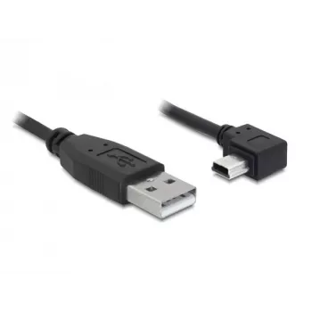 Delock USB 2.0 laidas USB-A Male į Mini USB-B 5-pin Male kampuotas, 1m, juodas 82681
