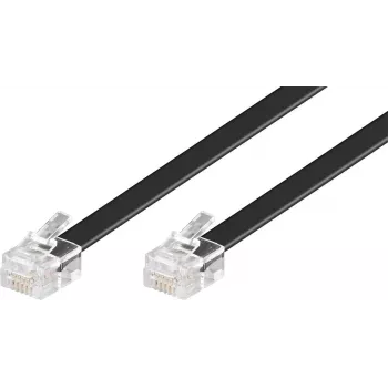 Wentronic Goobay RJ12 modulinis kabelis, 6P6C, vyriškas-vyriškas, 15 m, juodas 50324