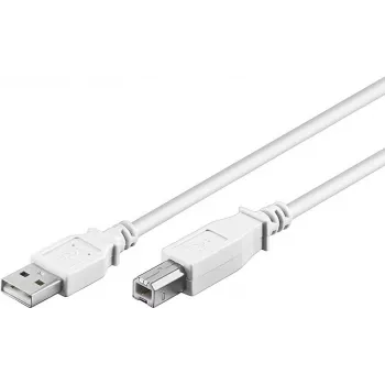 Wentronic 96186 USB 2.0 kabelis, USB-A (vyriškas) į USB-B (vyriškas), 1,8 m, baltas