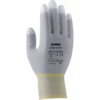 Uvex Unipur Carbon apsauginės pirštinės, 10 dydis, pilkos/juodos, PU danga delne, antistatinės 6055610