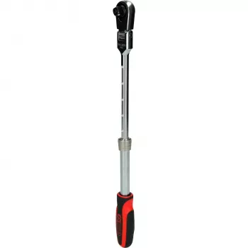 KS Tools 3/8 inch SlimPOWER teleskopinis reketas su pasukama galvute, 72 dantų, greito atleidimo, 280-430 mm 914.3820
