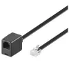 Wentronic Goobay modulinis prailginimo kabelis, RJ12 (6P6C) vyriškas į moterišką, 10 m, juodas 68261