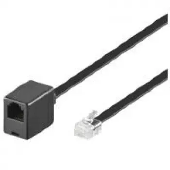 Wentronic Goobay modulinis prailginimo kabelis, RJ12 (6P6C) vyriškas į moterišką, 10 m, juodas 68261