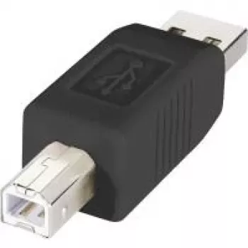Renkforce USB 2.0 adapteris A male į B male, auksuoti kontaktai, juodas