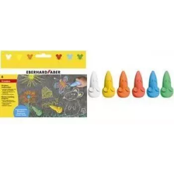 FABER-CASTELL EBERHARD FABER Street Chalk Mouse, 6 dalių rinkinys, ergonomiškos pelės formos, ryškių spalvų, vandenyje tirpios kreidos - 1 vnt. (526561)