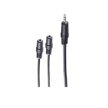shiverpeaks BASIC-S audio Y-adapterio kabelis, 3,5 mm stereo kištukas į 2x 3,5 mm stereo lizdus, 0,2 m, juodas BS30761
