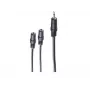 shiverpeaks BASIC-S audio Y-adapterio kabelis, 3,5 mm stereo kištukas į 2x 3,5 mm stereo lizdus, 0,2 m, juodas BS30761
