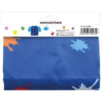 Faber-Castell EBERHARD FABER EFA Color vaikų dažymo prijuostė, mėlyna, ilgomis rankovėmis, vieno dydžio, 4-9 metų amžiaus, blister pak.